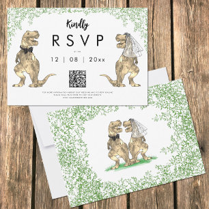 Código QR de resposta de casamento de dinossauro