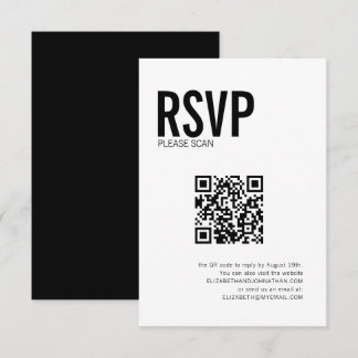 Código QR de Resposta de Casamento de Tipografia S