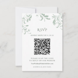 Código QR de Resposta de Casamento Elegante Verde