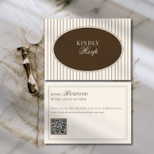 Código QR de Resposta para Casamento Brown Ivory C