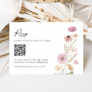 Código QR de Resposta para Casamento com Flor Silv