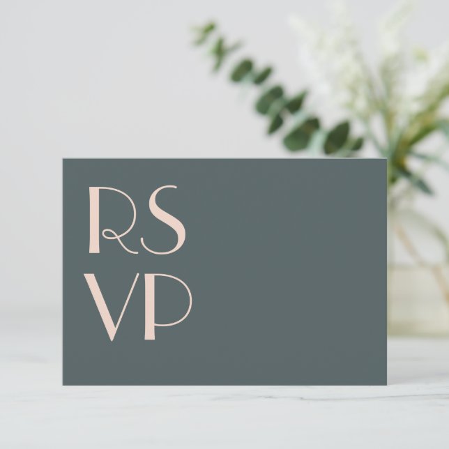 Código QR de RSVP de casamento Art Déco em Teal Mi (Em pé/Frente)