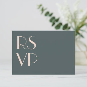 Código QR de RSVP de casamento Art Déco em Teal Mi