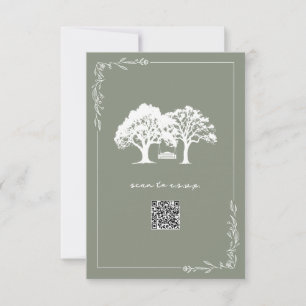 Código QR de RSVP de Casamento Árvores Rústicas Ve