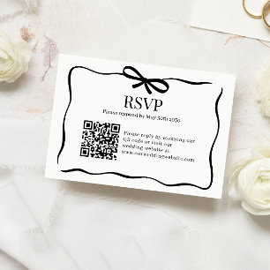 Código QR de RSVP de casamento com gravata borbole