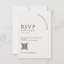 Código QR de RSVP de casamento editorial em marfim