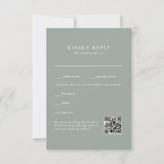 Código QR de RSVP de Casamento Simple Sage