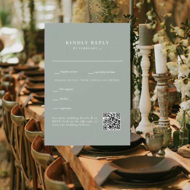Código QR de RSVP de Casamento Simples em Sage Poe (Criador carregado)