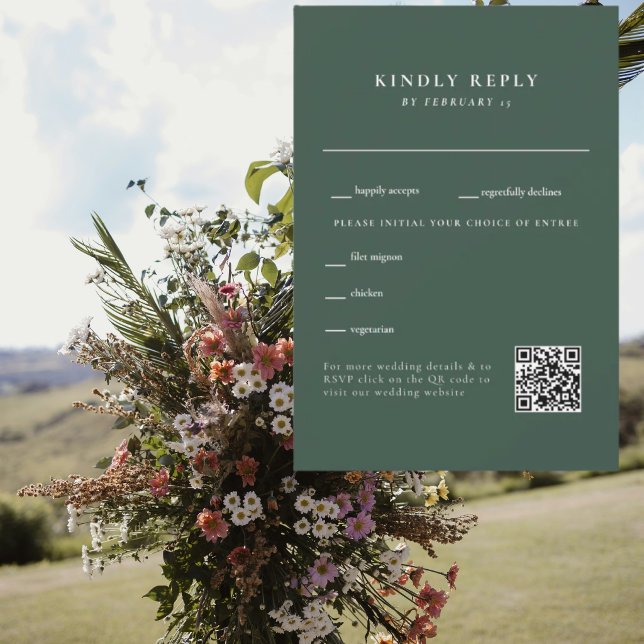 Código QR de RSVP de Casamento Simples Floresta Ve (Criador carregado)