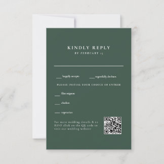 Código QR de RSVP de Casamento Simples Floresta Ve