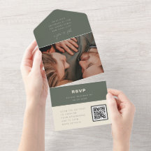 Código QR de RSVP de Foto de Casamento Minimalista
