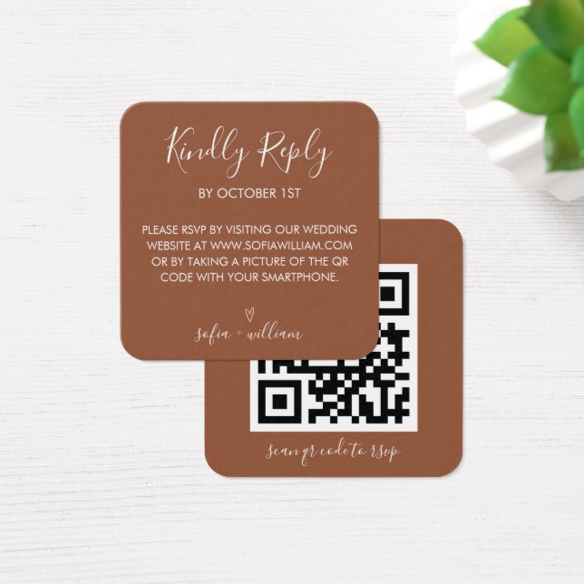 Código QR de RSVP do Site de Casamento Boho Terrac (Mesa)