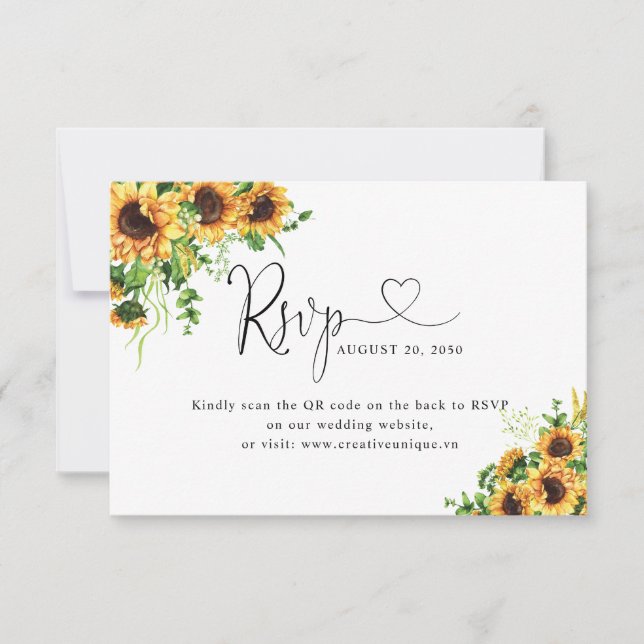 Código QR de RSVP do Site de Noivado Floral Amarel (Frente)