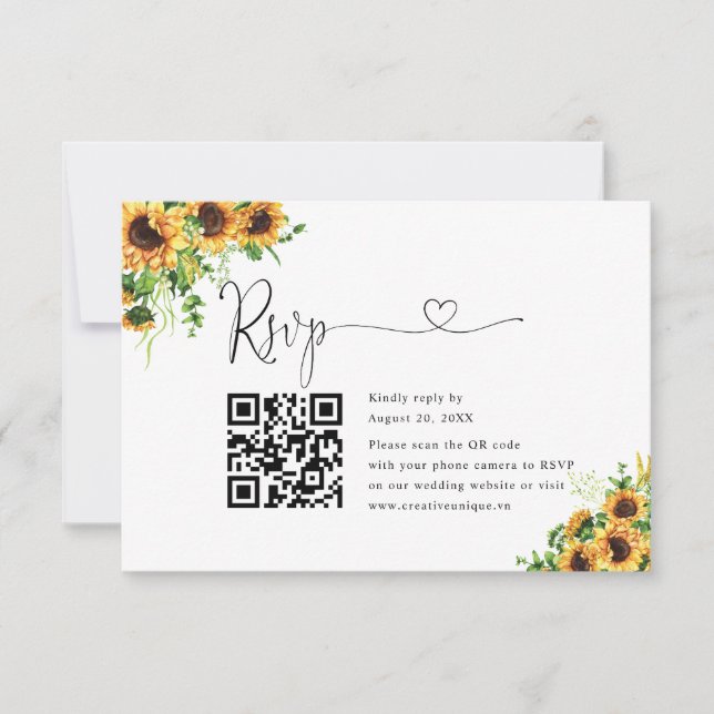 Código QR de RSVP do Site de Noivado Floral Amarel (Frente)