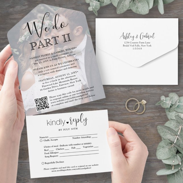 Código QR de RSVP e Foto do Casamento Sequel - Nós (Criador carregado)