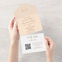 Código QR de RSVP Moderno de Ilustração de Champag