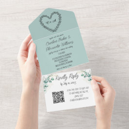 Código QR de RSVP Moderno de Script Eucalyptus Ele