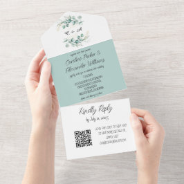 Código QR de RSVP Moderno de Script Eucalyptus Ele