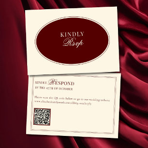 Código QR de RSVP Oval Marfim Borgonha Profundo Di