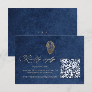 Código QR de RSVP para Casamento Azul Royal no Oce