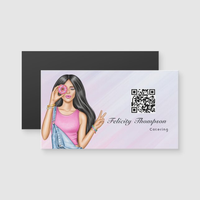 Código QR de Serviço de Alimentação da Senhora Don (Frente/Verso)
