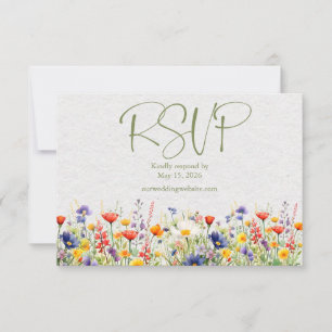 Código QR de Wildflower Cartão RSVP de Casamento