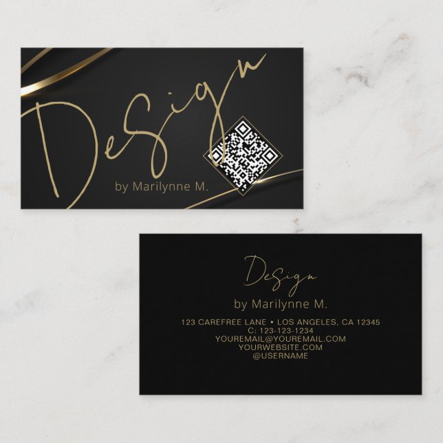 Código QR Design de Cartão de visita de chip moder (Frente/Verso)