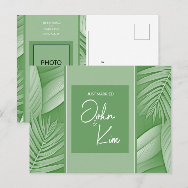 Código QR do Anúncio de Casamento Foto Cartão Post (Frente/Verso)