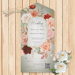 Código QR do Arch Floral Russo Boho Rust e Peach
