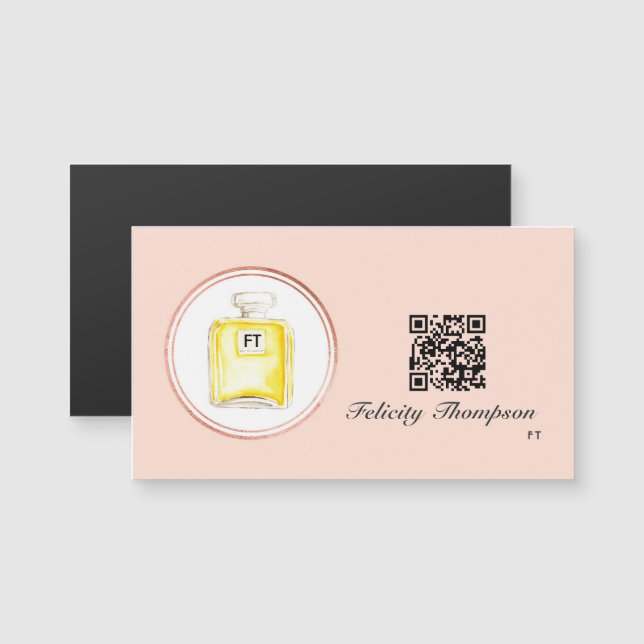 Código QR do Artista de Maquiagem Rosa-Dourada e-B (Frente/Verso)