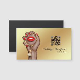 Código QR do Artista Vermelho e Dourado Makeup