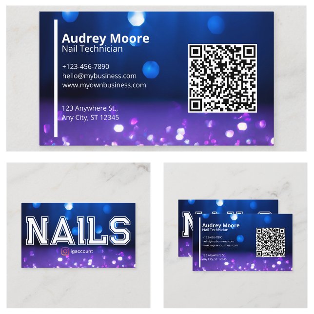 Código QR do Cartão de Visita do Estúdio de Unhas (Nail Studio Business Card QR Code
)