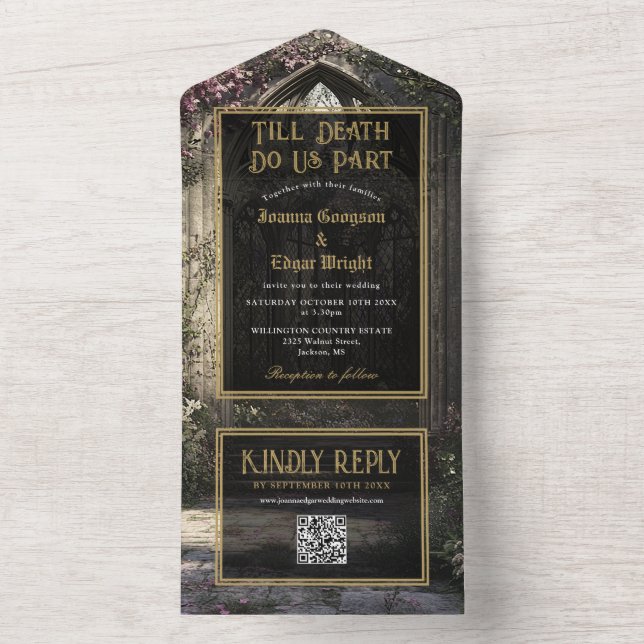 Código QR do Casamento no Jardim Floral Gótico (Interno)