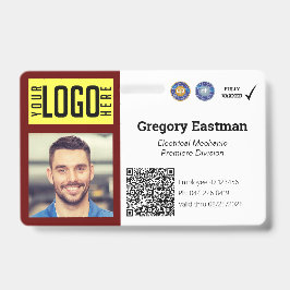 Código QR do comerciante Código Photo ID Crachá Ve