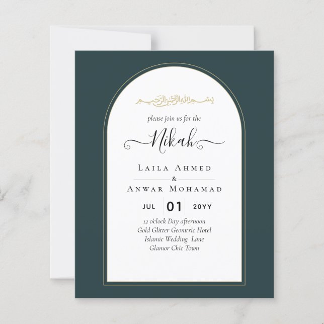 Código QR do Convite de casamento Moderno Dourado  (Frente)