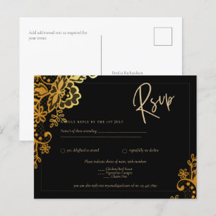 Código QR do Convite de casamento preto LACE All-i