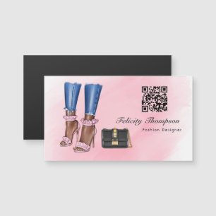 Código QR do Designer de Moda rosa e Dourada
