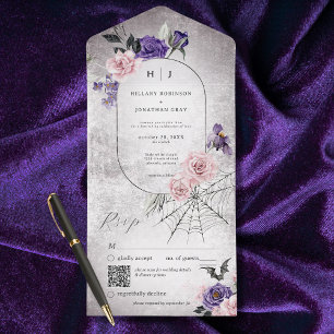 Código QR do Dia das Bruxas Florais de Rosa Gótico