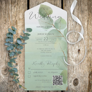 Código QR do Eucalyptus Moderno Verde Sage