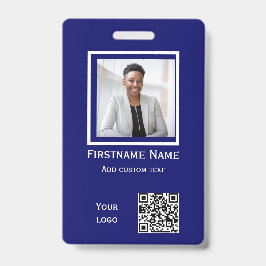 código qr do ID do crachá do funcionário azul pers