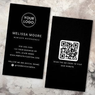 Código QR do logotipo cartão de visita preto pro