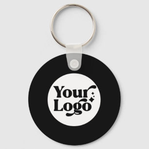 Código QR do logotipo comercial preto Chaveiro do