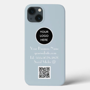 Código QR do logotipo personalizado de cor azul mo