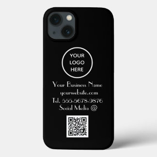 Código QR do logotipo personalizado preto minimali