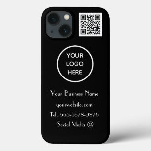 Código QR do logotipo personalizado preto minimali