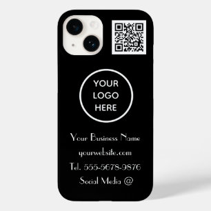 Código QR do logotipo personalizado preto minimali