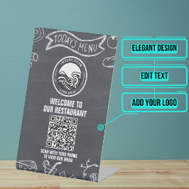 Código QR do Menu Restaurante de Banner do Quadro 