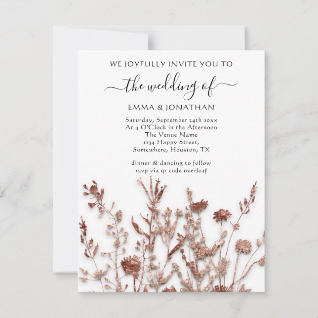 CÓDIGO QR do Orçamento Rosa Branca Floral (Frente)