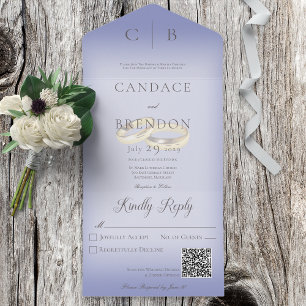 Código QR do Periwinkle Modern Rings de Casamento