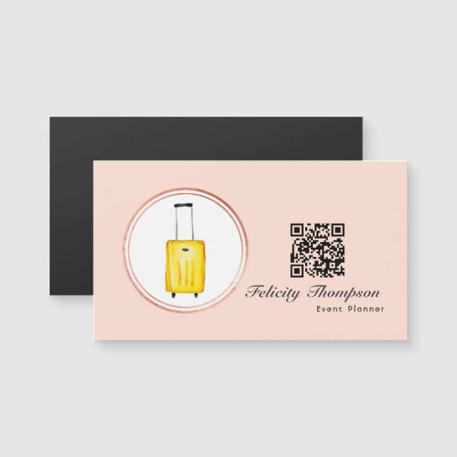 Código QR do Planejador de Eventos Rosa e Dourado  (Frente/Verso)